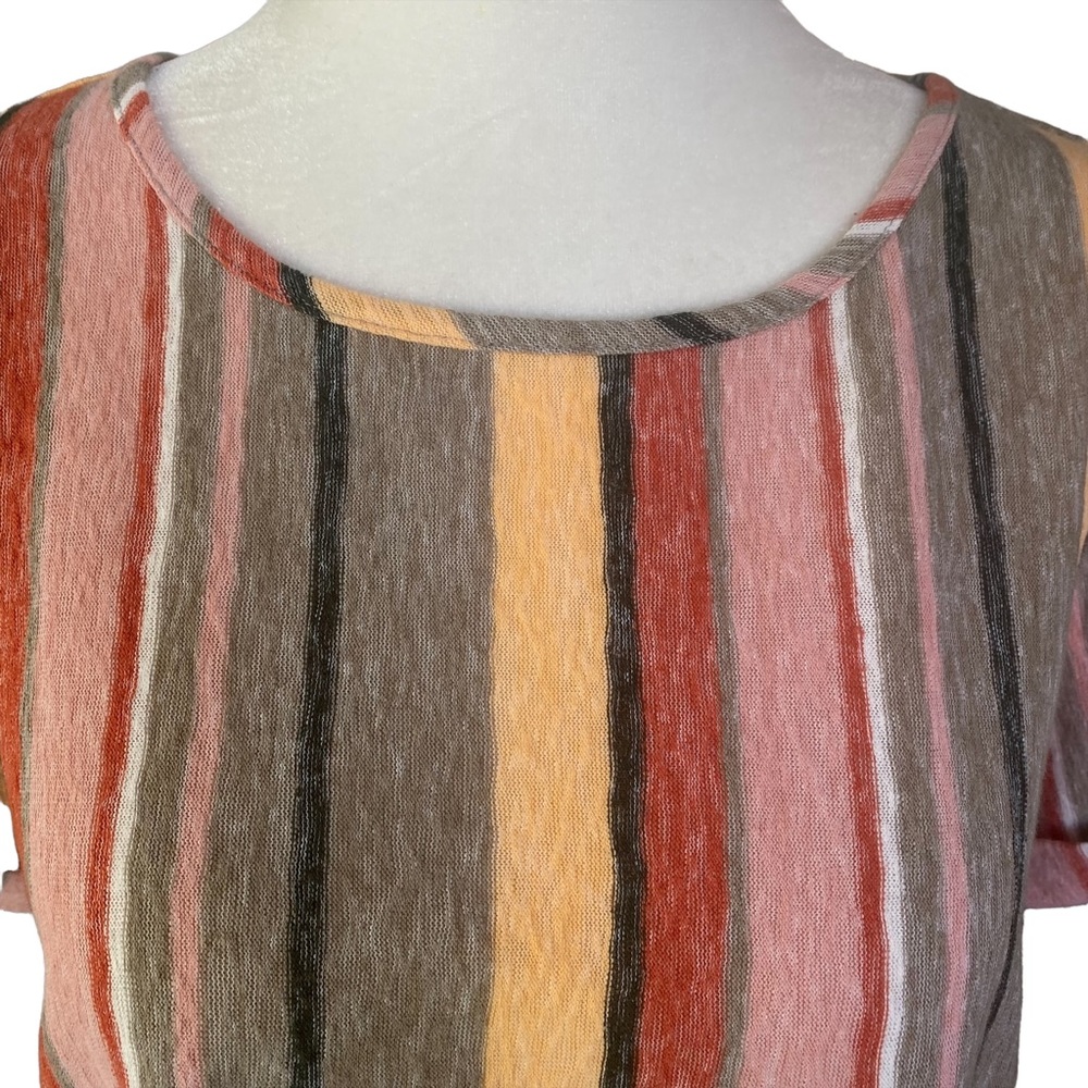 Kim & Cami NWOT Striped Top with Tie Front Small - Picture 4 of 14